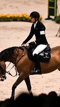 montado a caballo