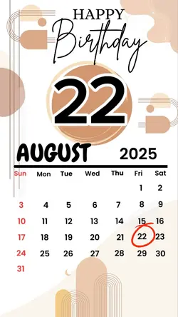 birthday 22 August 
