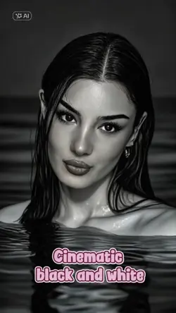 black & white face 