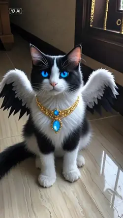Angel wing cat