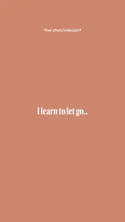 Learn to let go