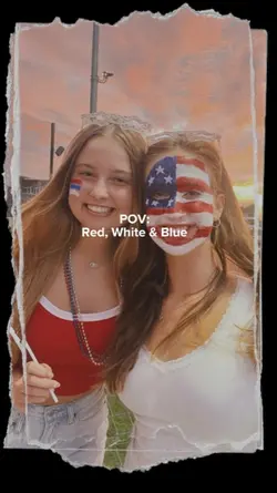 red, white and blue