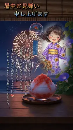 暑中お見舞い申し上げます1クリップ
