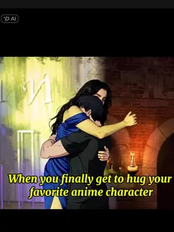Hugging anime charac