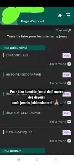 les devoirs...