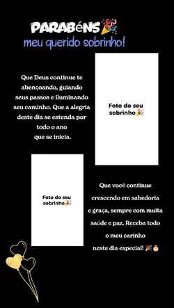 parabéns sobrinho