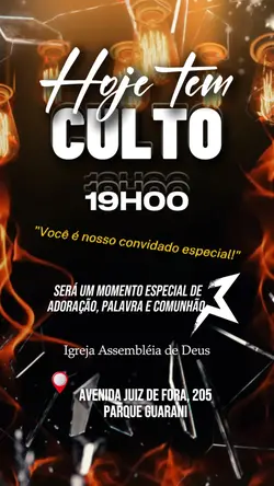 HOJE TEM CULTO 