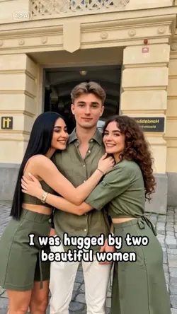 Hugging Two Woman