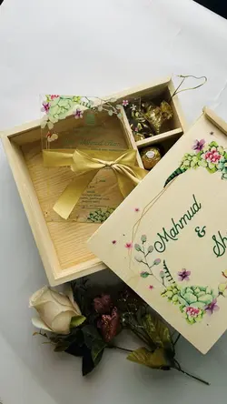 Wooden wedding card