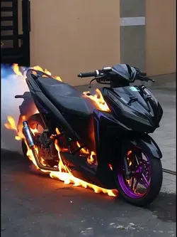 Burning Motorcycle
