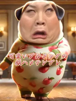 可愛いブルドッグの顔ハメテンプレ