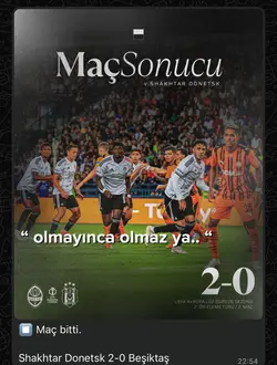 Maç bitti…