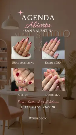 Uñas San Valentín