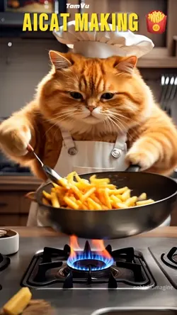 CUTE CAT COOKING 🥘 