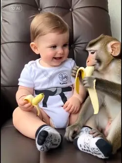 baby and monkey 