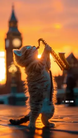 Ai cat play music