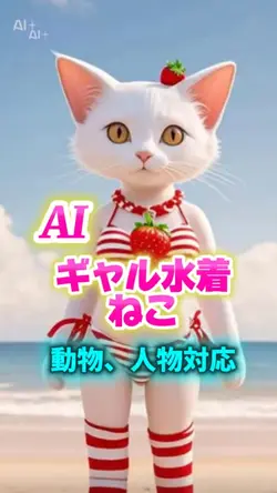 猫のギャル水着、人物にも使えます