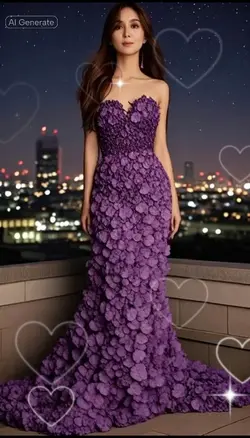 violet flower gown