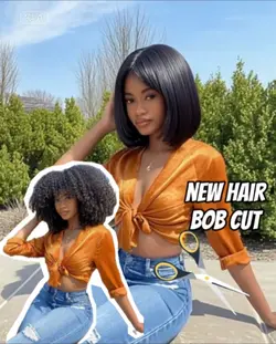 Bob cut hair