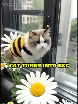 Cat turns into Bee