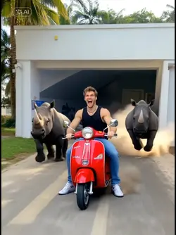chased by a rhino 