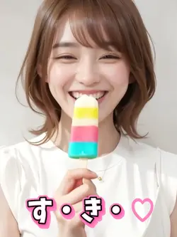 アイスを食べる