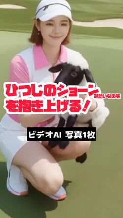 ひつじを抱き上げる🐏