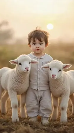 enfants, moutons