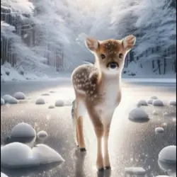 Deer on the lake 