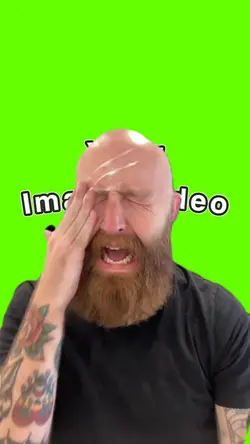 Crying bald man