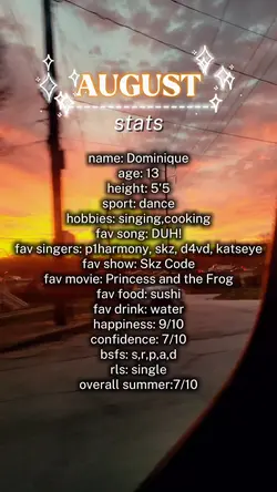 August Stats!