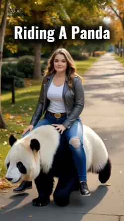 riding a panda