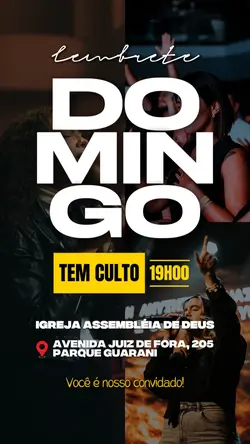 DOMINGO TEM CULTO! 