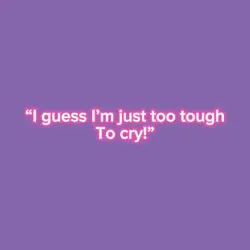 Too tough to cry!