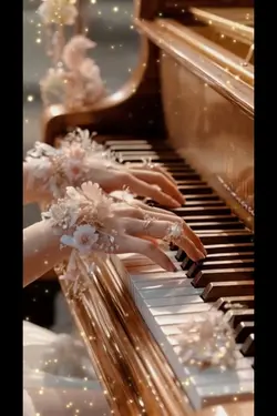 femme doré piano 