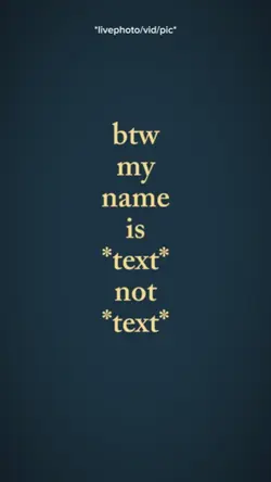 BTW my name is....