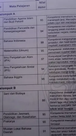 TREND JJ NILAI RAPOT