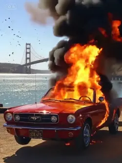 AI Burning car 