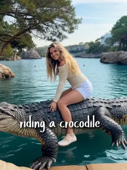 riding a crocodile