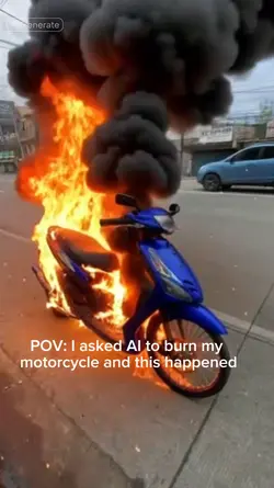 AI Burned Motorcycle