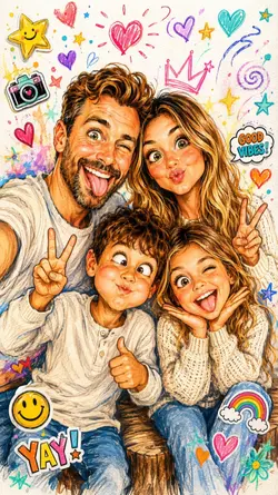 Funny Fam Caricature
