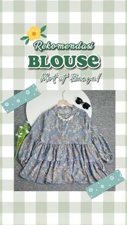 Blouse Motif Bunga!
