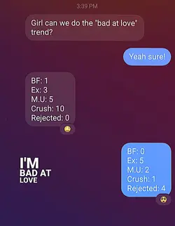 bad at love trend 