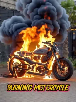 Burning Motorcycle