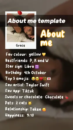 About me template 💛