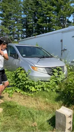 Smashing a car