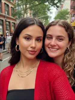 Griglia di selfie: sguardi in sequenza