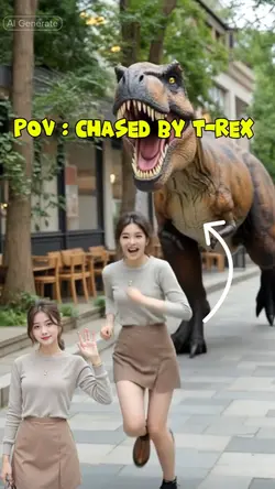 chased by t-rex 