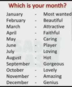 Which is your month 