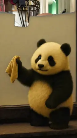 PANDA WIPE THE GLASS
